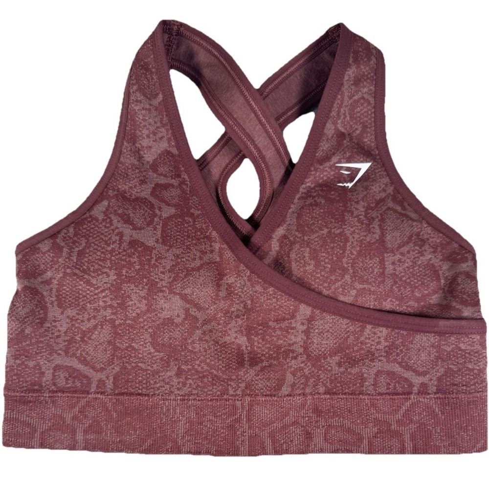 Gymshark Womens Adapt Animal Seamless Blush Pink Magenta Brown Sports Bra Size S